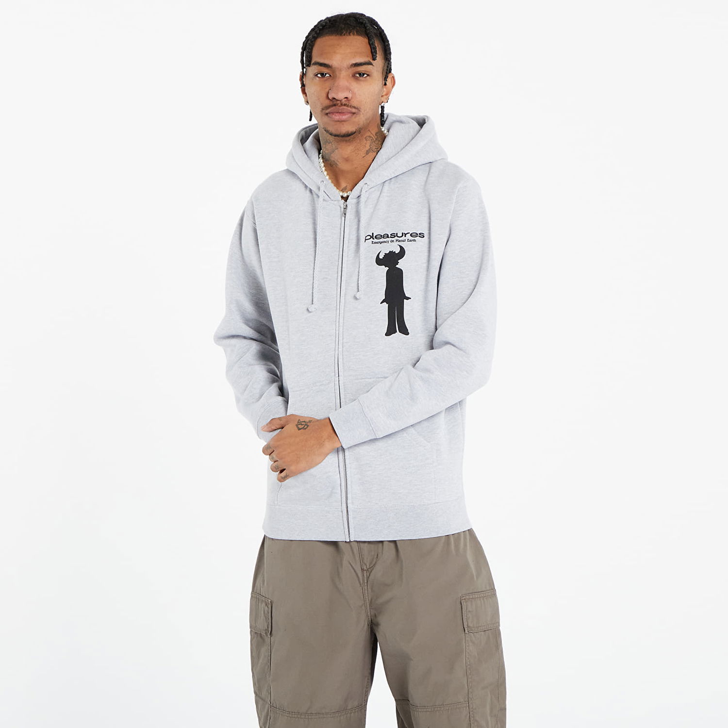 Mikina Pleasures Jamiroquai x High Times Zip Hoodie Šedá | P23W061 GREY, 0