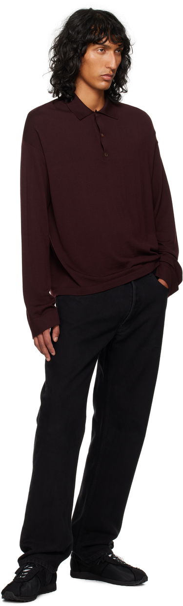Polo tričko The Row Miso Polo Shirt Vínová | 841-Y590, 3
