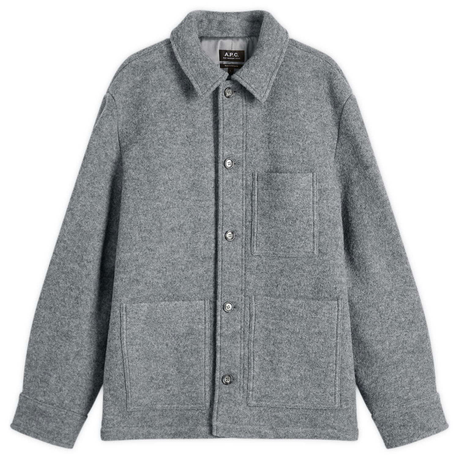 Bunda A.P.C. A.P.C. Emile Felted Wool Chore Jacket Šedá | WVBEH-H32029-PLA, 0