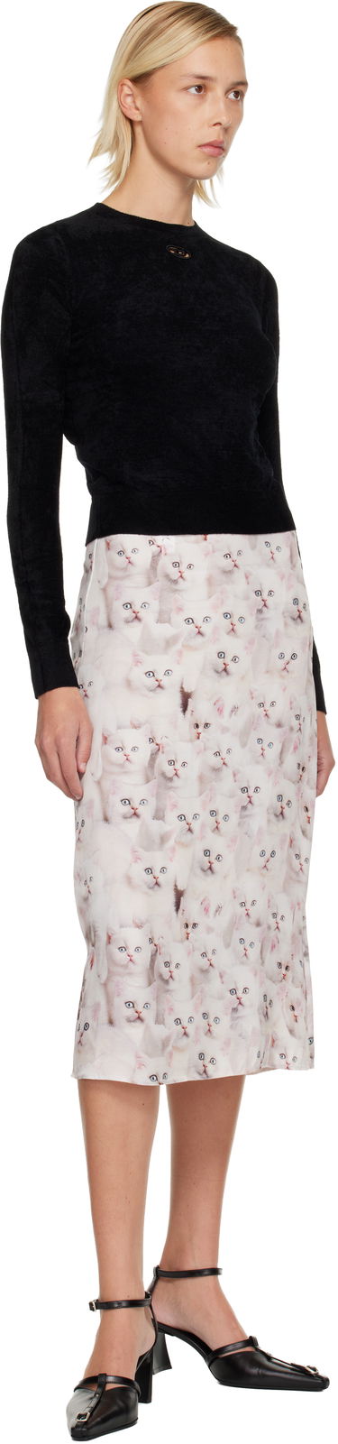 Sveter Diesel Textured Long-Sleeve Crewneck Cut-Out Detail Sweater Čierna | A19484 0IKBZ, 3