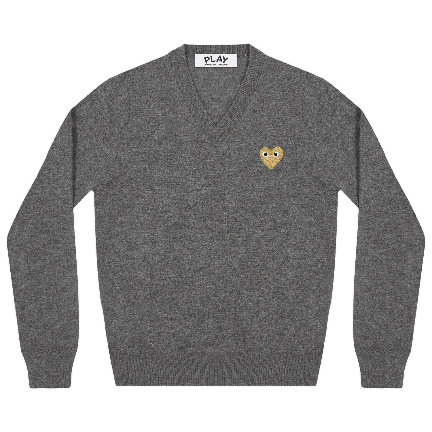 Sveter Comme des Garçons PLAY Heart V-Neck Pullover Šedá | AZ N047 051 3, 0