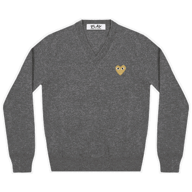 Sveter Comme des Garçons PLAY Heart V-Neck Pullover Šedá | AZ N047 051 3, 0