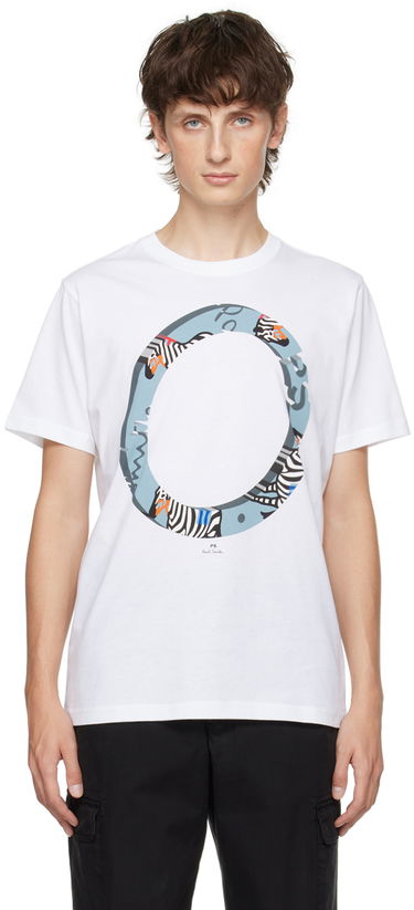 Tričko Paul Smith PS Paul Smith Zebra Ring T-Shirt Biela | M2R-011R-LP4056-01, 0