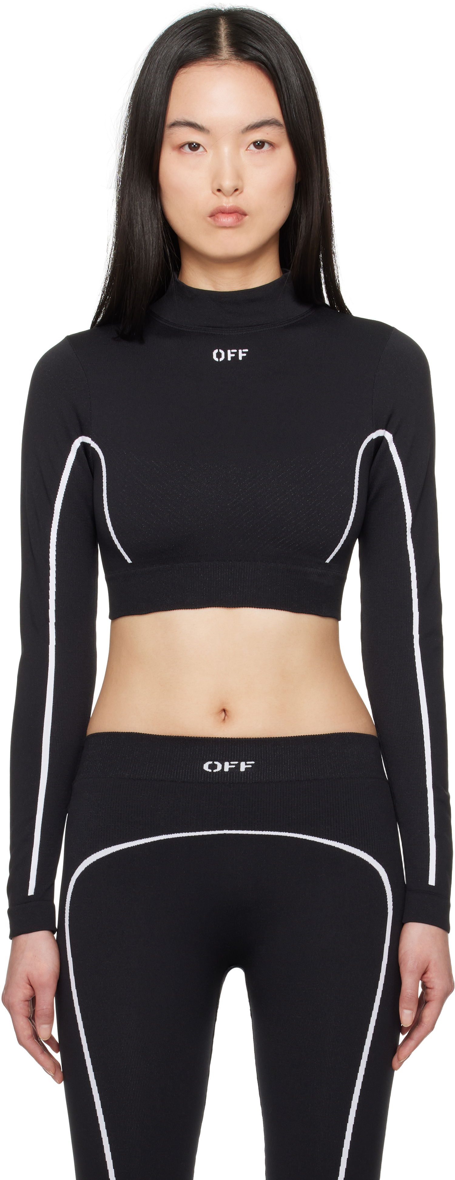 Crop Top Off-White Off-White Stamp Seamless Crop Top Čierna | OWVB046C99KNI0021001, 0