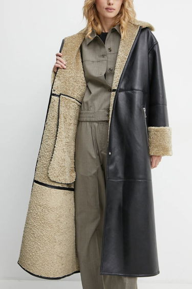 Kabáty Nanushka LIESEL Black Leather Coat Čierna | NW24FWOW38370, 6