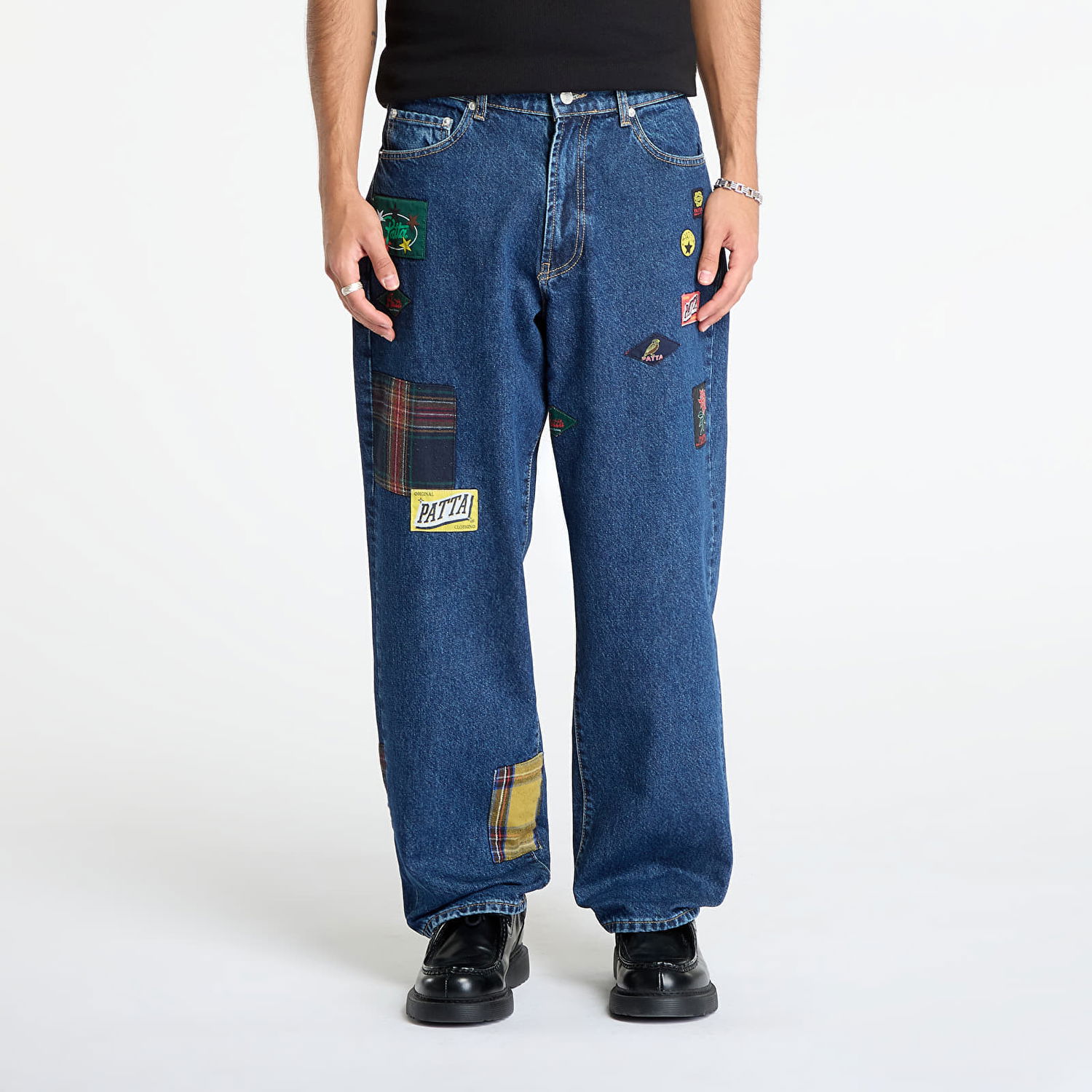 Džínsy Patta Whole Lotta Labels Patched Denim Pants Modrá | POC-AW25-4200-386-0006-197, 0