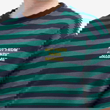 Tričko Drôle de Monsieur Logo Stripe T-Shirt Zelené | F-TS224-CO135-NY, 5