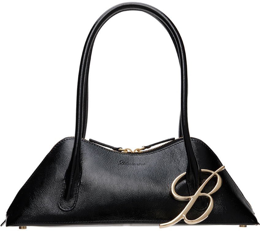 Tote bag Blumarine Black Leather Top Handle Bag With Logo Accent Čierna | A4HHW055A, 0