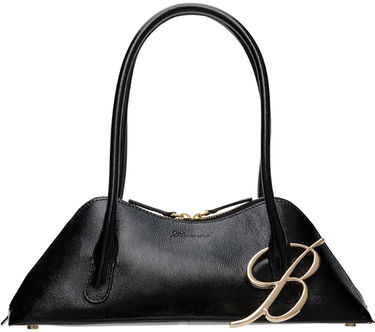 Tote bag Blumarine Black Leather Top Handle Bag With Logo Accent Čierna | A4HHW055A, 0