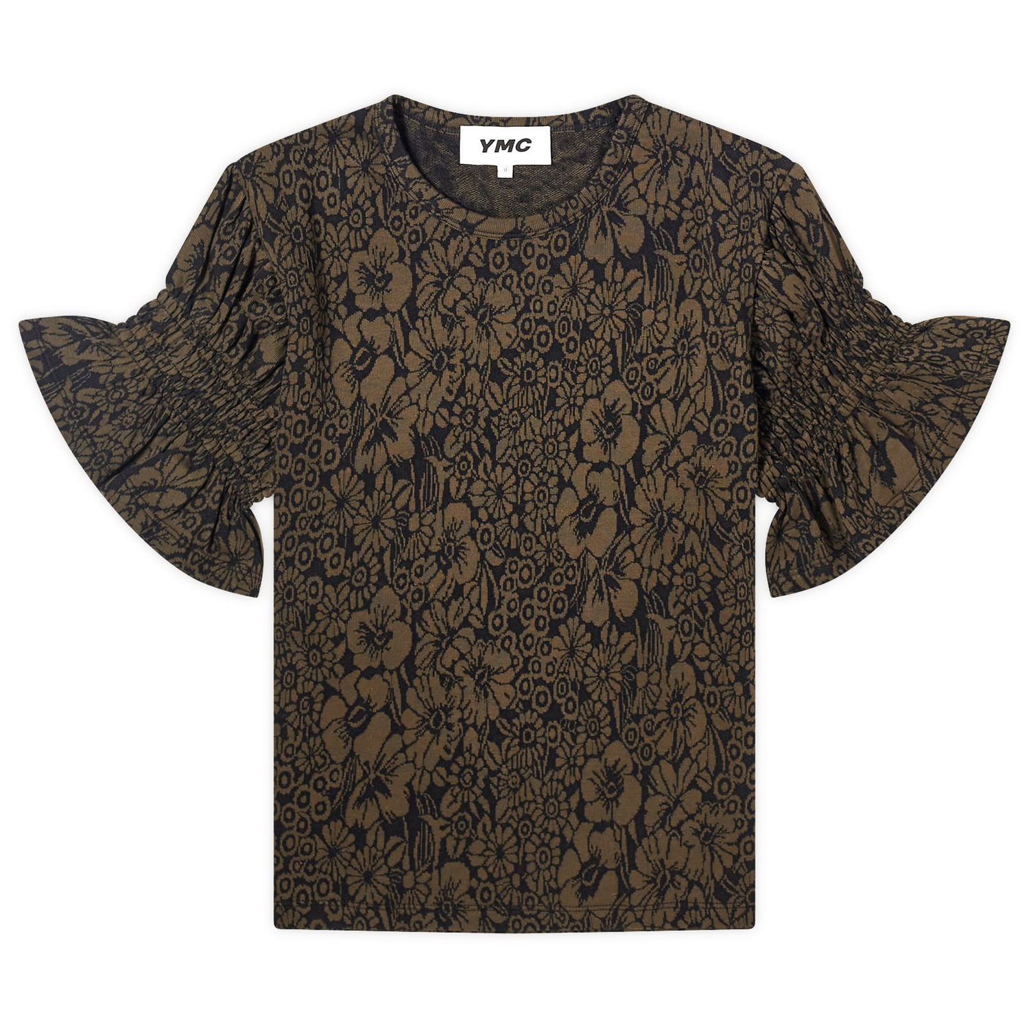 Tričko YMC Jane Floral T-Shirt Hnedá | Q6WME-01, 1