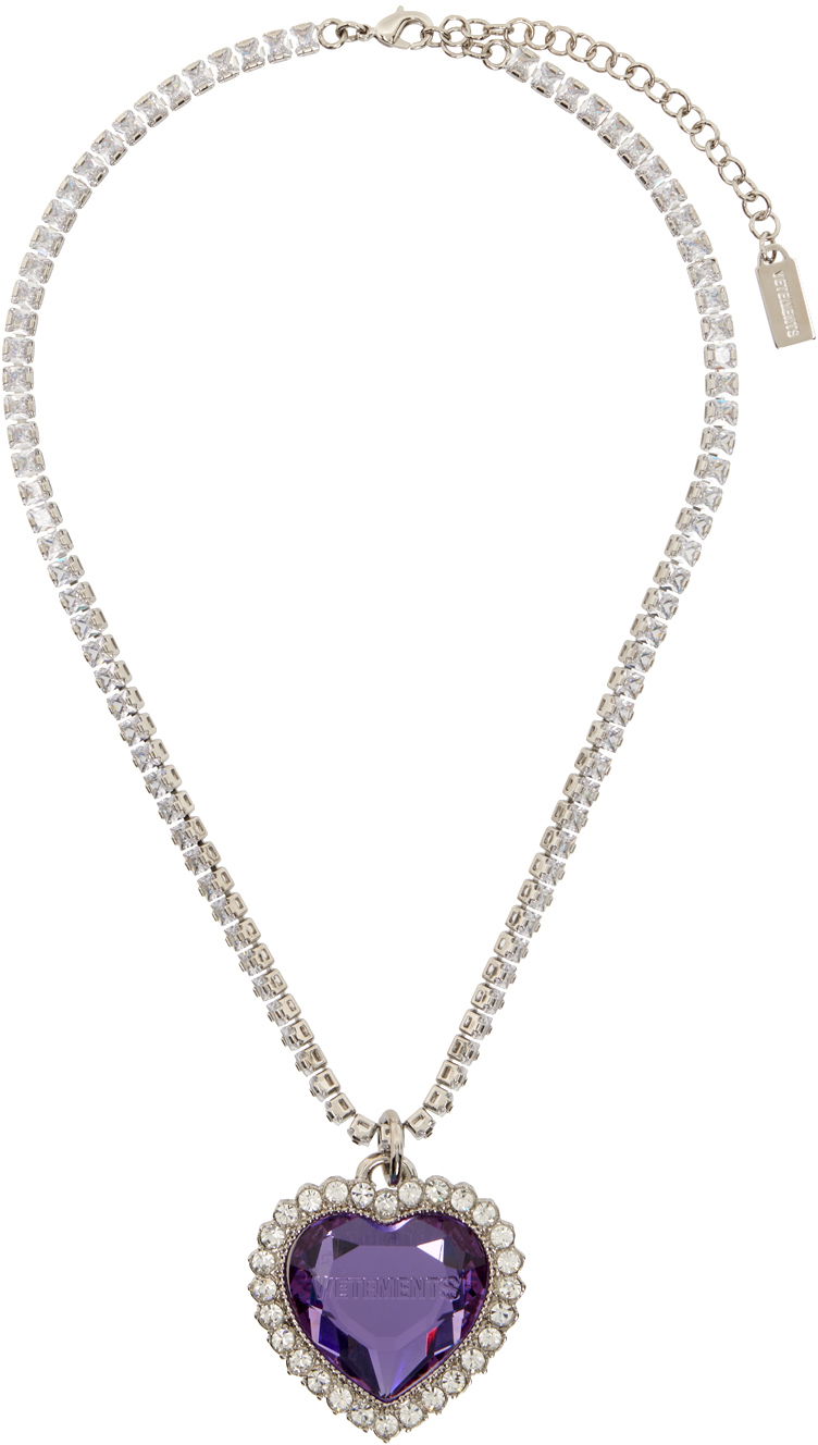 Náhrdelník VETEMENTS Crystal Heart Necklace Šedá | UE64NE200V, 0