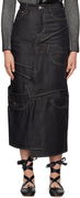 Feng Chen Wang Paneled Denim Midi Skirt