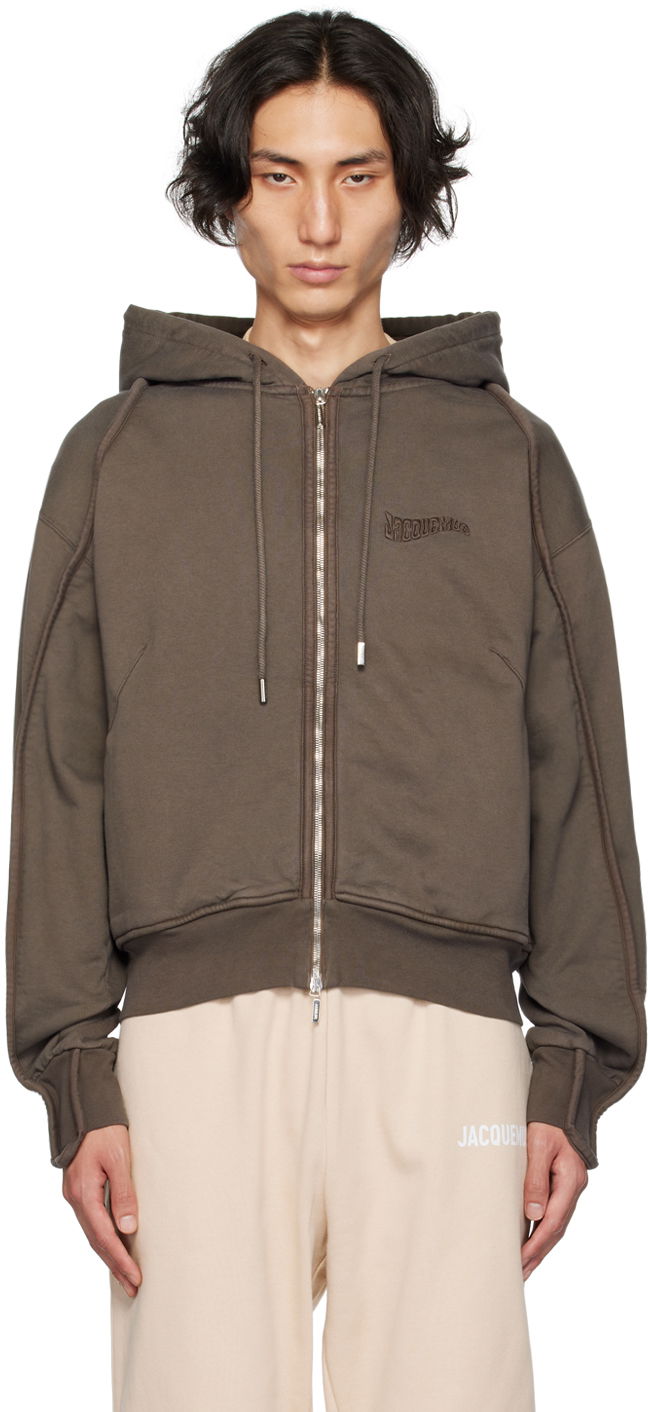 Mikina Jacquemus Le Chouchou 'Le Sweater Camargue Zippé' Hoodie Hnedá | 23E235JS129-2087, 0