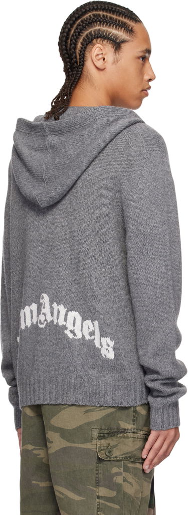Sveter Palm Angels Palm Angels Knit Zip Hoodie Šedá | PMHU023S25KNI0010803, 2