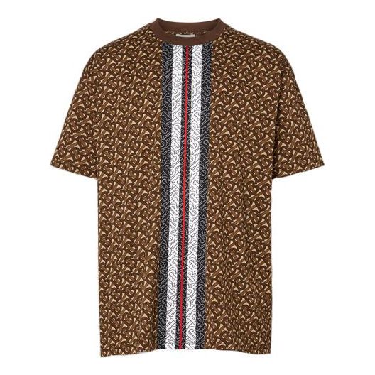Tričko Burberry Logo Stripe Print T-Shirt Hnedá | 80182391, 0