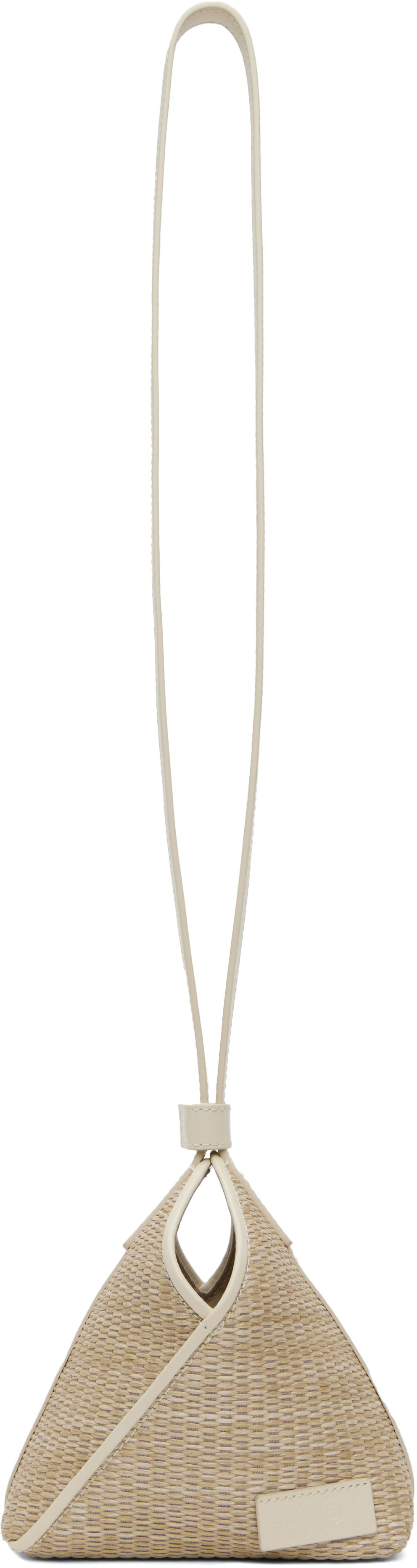 Kabelka Maison Margiela MM6 Maison Margiela Small Raffia Triangle Shoulder Bag Béžová | SB5ZI0013 P7256, 0