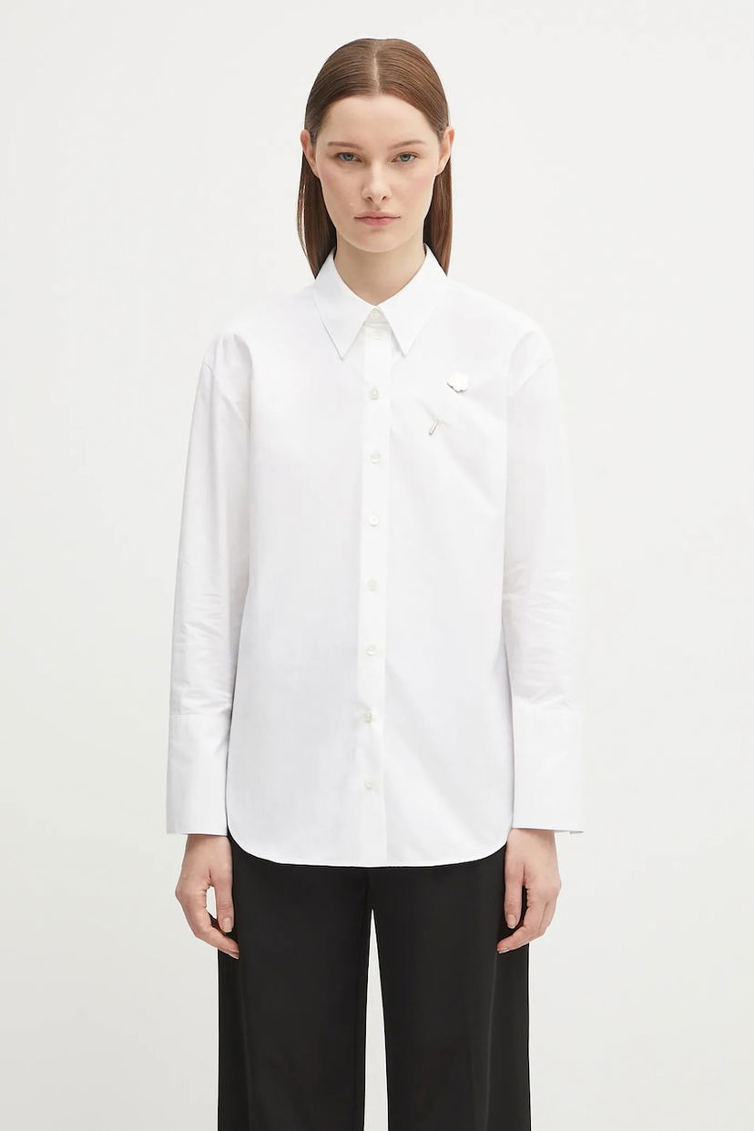 Košeľa KENZO Kenzo Boke Pin Relaxed Fit Shirt with Classic Collar Biela | FF62CH2549LB