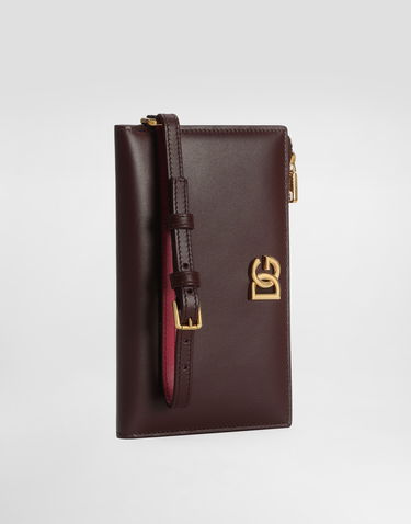 Peňaženka Dolce & Gabbana Dolce & Gabbana Calfskin Passport Holder with DG Logo Vínová | BI3336A9M758K384, 1