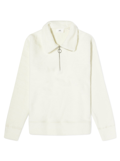 Sveter AMI Zipped Polo Top Biela | UPL323-JE0041-185