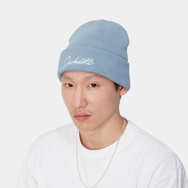 Kulicha Carhartt WIP Knit Beanie With Logo Modrá | I033600_3, 0