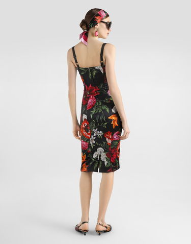 Šaty Dolce & Gabbana Dolce & Gabbana Satin Floral Print Dress Rôznofarebný | F6TZYTFSIB2HN5PB, 2