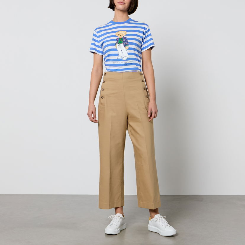 Tričko Polo by Ralph Lauren Polo Ralph Lauren Bear Striped Cotton-Jersey Tyrkysová | 211924300001