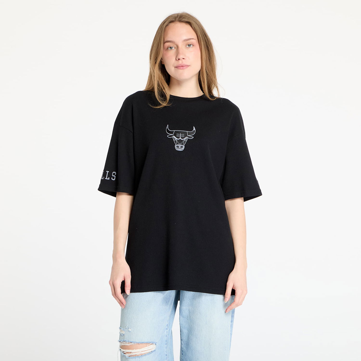Tričko New Era New Era Chicago Bulls Waffle Oversized Tee Čierna | 60667872, 0