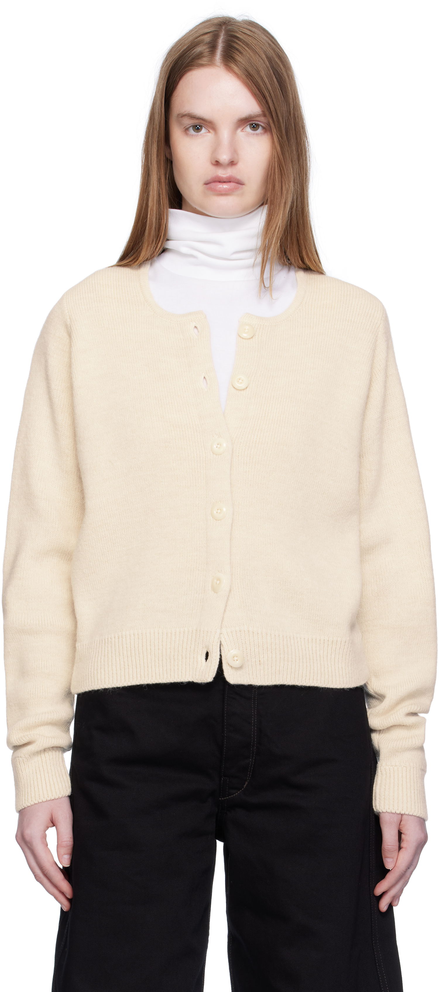 Sveter LEMAIRE Lemaire Alpaca Cropped Cardigan Béžová | TO1411 LK1028, 0