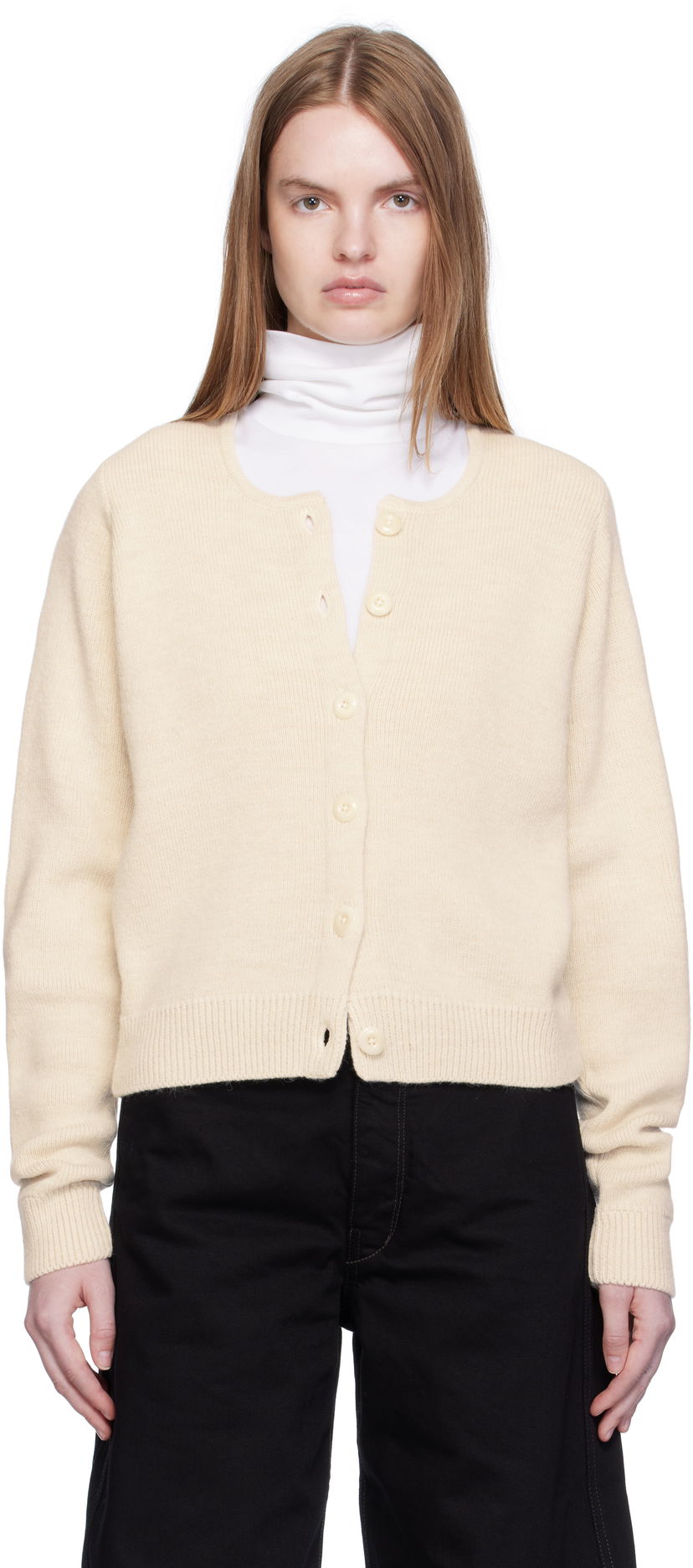 Sveter LEMAIRE Lemaire Alpaca Cropped Cardigan Béžová | TO1411 LK1028