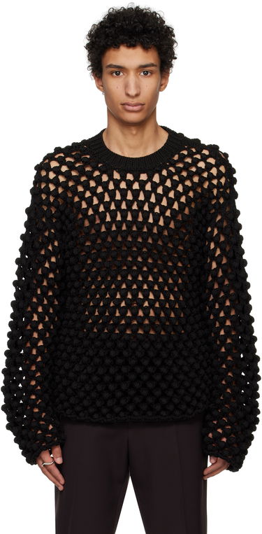Sveter Jil Sander Jil Sander Crochet Crew-Neck Sweater Čierna | J22GP0242_J19157, 0