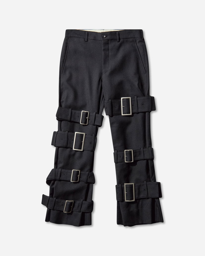 Nohavice Comme des Garçons Multi-Buckle Trousers Čierna | PP-P009-W25 1