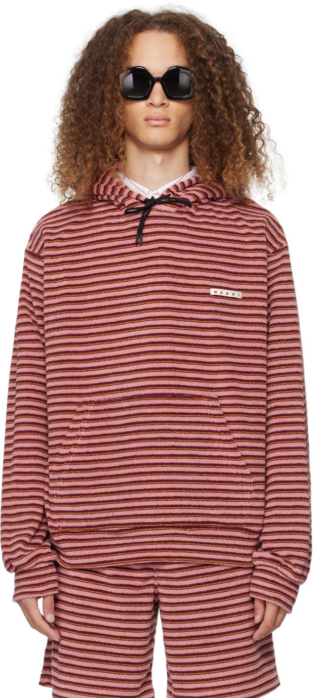 Mikina Marni Striped Hoodie Ružová | FUMU0073X1 UTC321