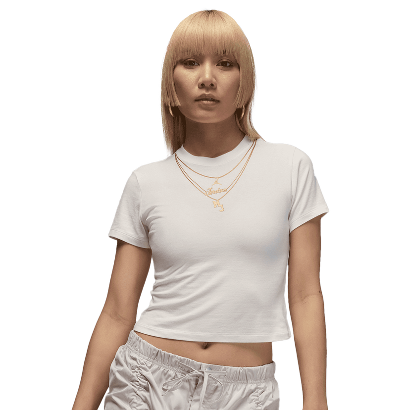 Crop Top Jordan Jordan Flight Fitted Cropped T-Shirt Biela | HV0466-133