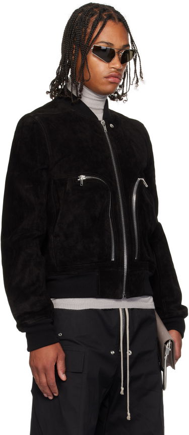 Bomber bunda Rick Owens Rick Owens Concordians Bauhaus Suede Flight Jacket Čierna | RU02E1749 LCS, 1