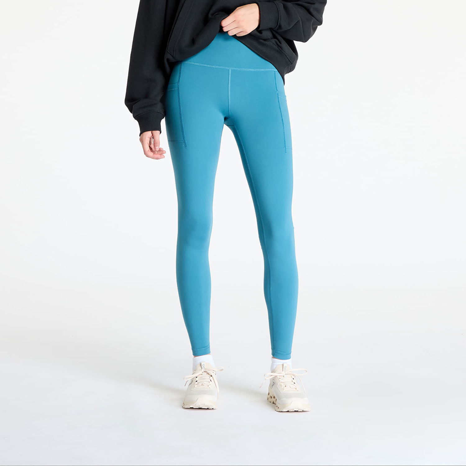Legíny New Balance Sleek Pocket High Rise Legging Terrarium Modrá | WP41275TEI, 0