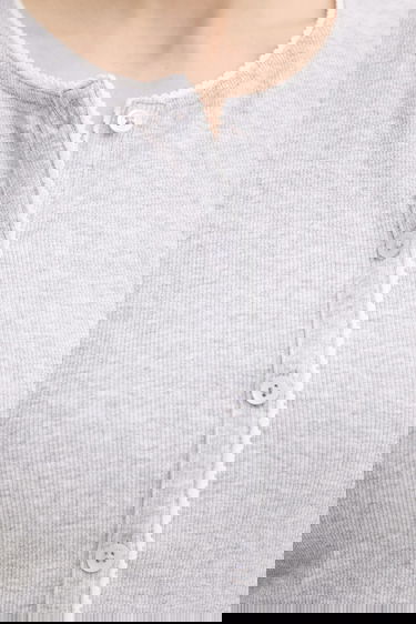 Sveter Samsoe Samsoe SAJUNE Ribbed Long Sleeve Cardigan Šedá | F25200034, 4
