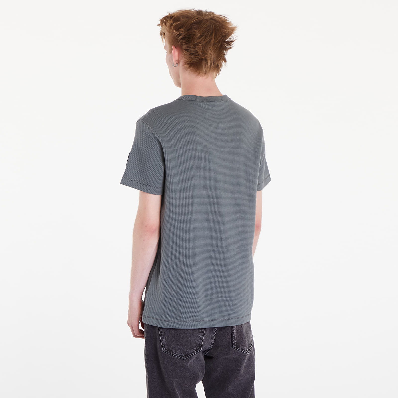 Waffle Cotton Badge T-Shirt Endless Grey