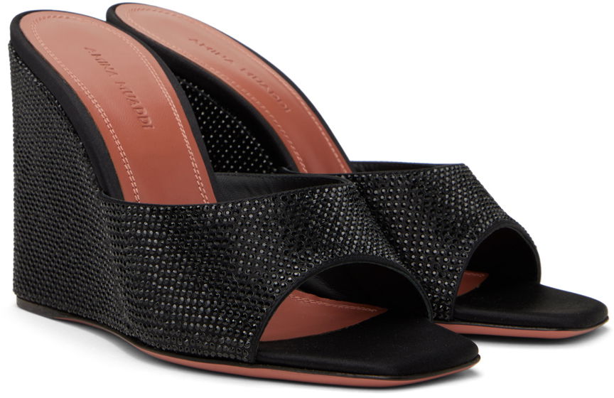 Amina Muaddi Lupita Crystal Wedge Heeled Sandals