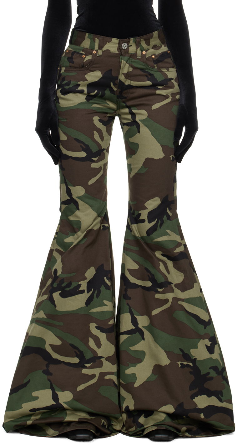 Nohavice VETEMENTS Flared Trousers Zelené | WE64PA200Z, 0