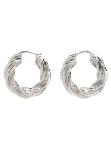 Náušnice Bottega Veneta Pillar Twisted Hoop Earrings Šedá | 731970 V5070