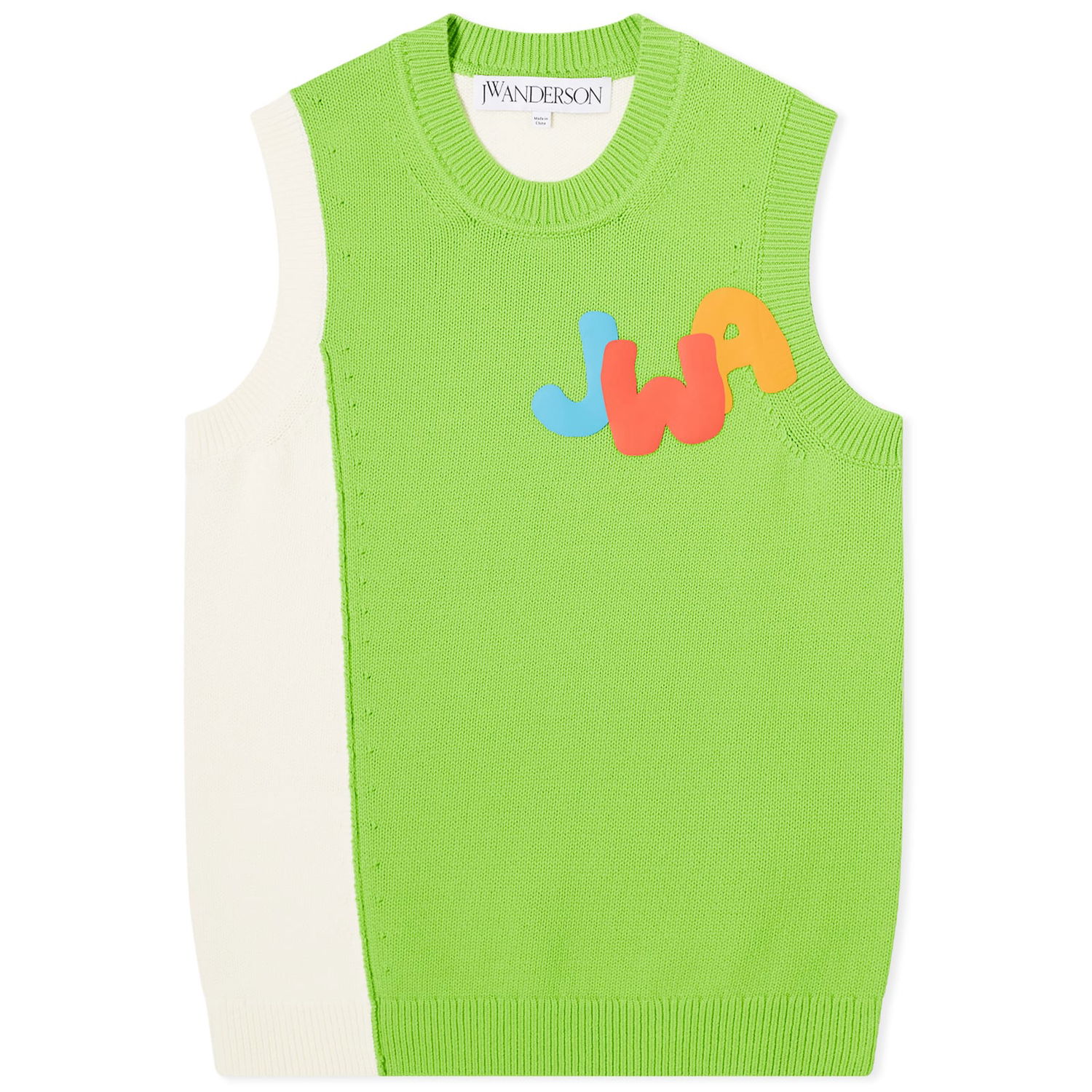 Sveter JW Anderson JWA Two Tone Vest Zelené | KW1166-YN0348-500, 0