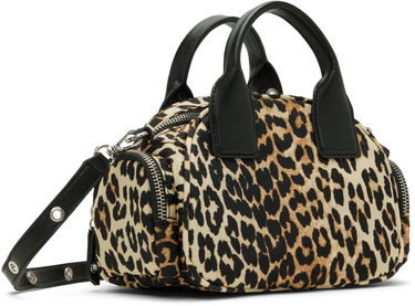 Kabelka GANNI Leopard Mini Polochon Bag Metalická | A6740, 2
