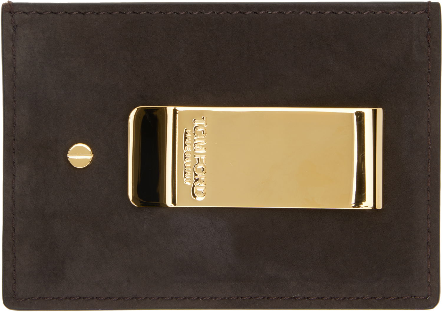 Peňaženka Tom Ford TOM FORD Nubuck Money Clip Card Holder Hnedá | Y0341-LCL449G, 1