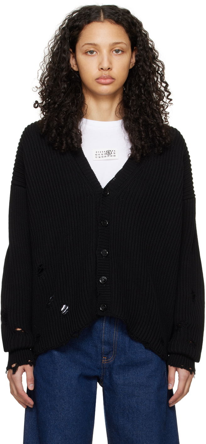 Sveter Maison Margiela MM6 Patched Cardigan Čierna | SH0HP0001 S18452