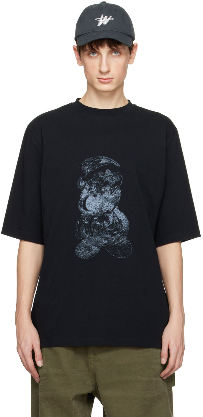 Tričko We11done We11done Overdyed Graphic T-Shirt Čierna | WD-TT0-24-725-U-BK, 0