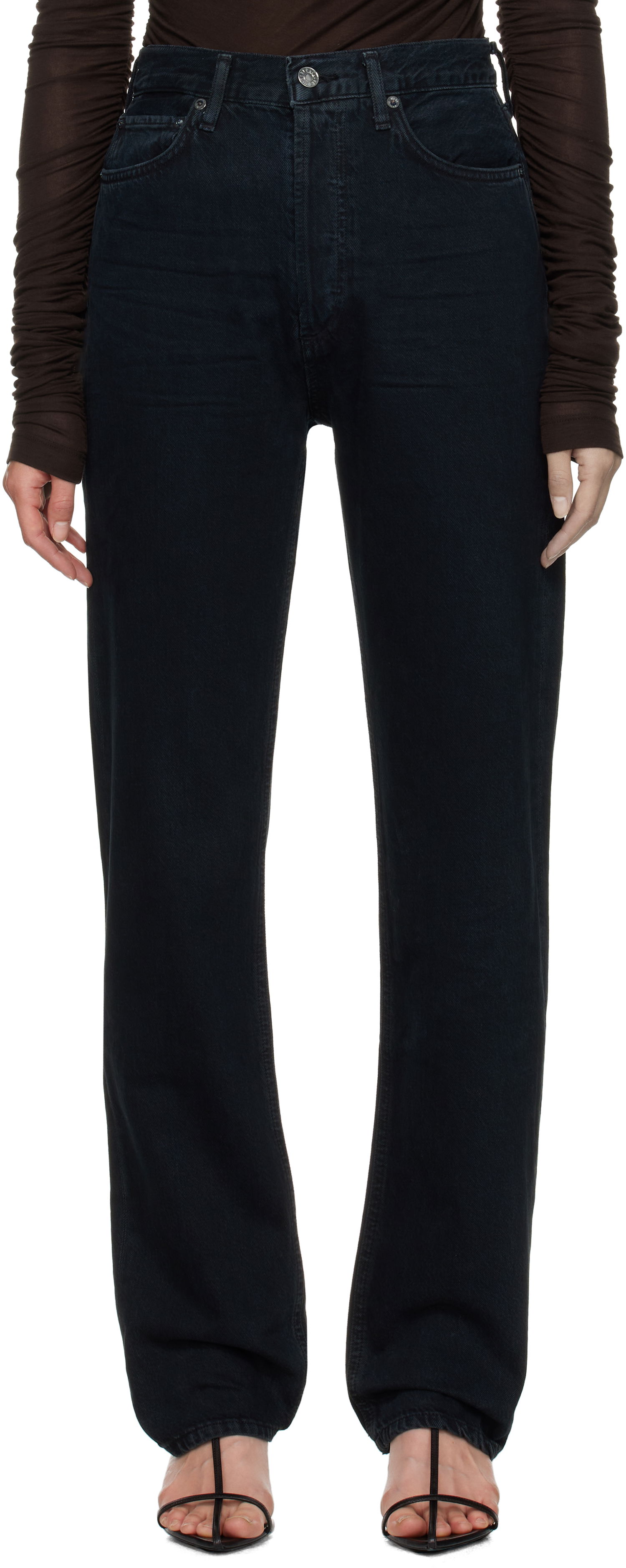 Džínsy AGOLDE 90's Pinch Waist High Rise Straight Long Jeans Čierna | A9187-1604, 0