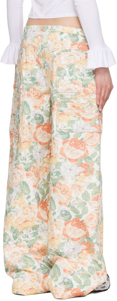 Cargo nohavice Chopova Lowena Miller Floral Print Wallet Trousers Biela | W4077, 2