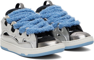 Tenisky a topánky LANVIN Silver & Blue Curb Metallic Leather Metalická | FU-SKDK12-META-H25, 3