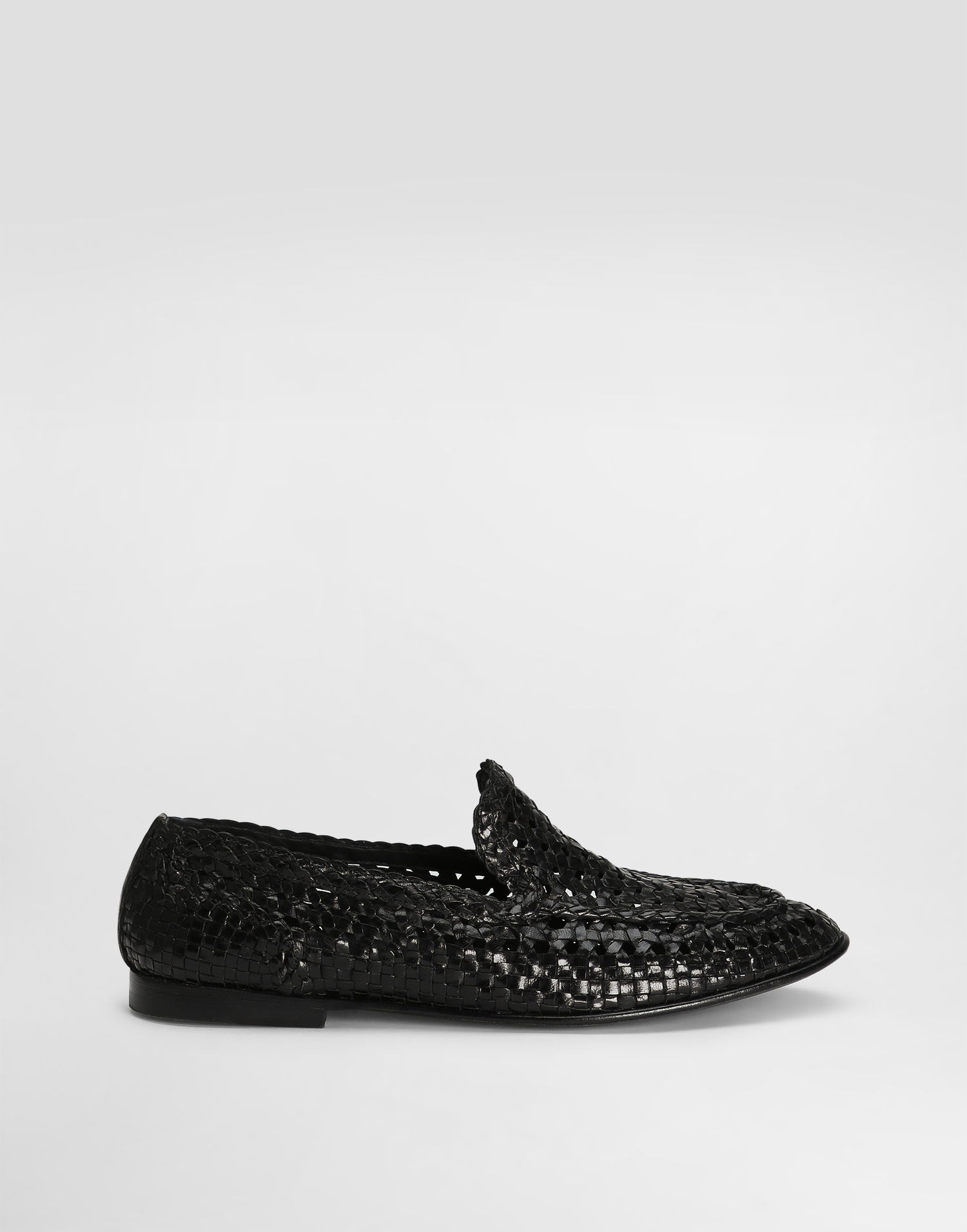 Doplnky Dolce & Gabbana Dolce & Gabbana Polished Goatskin Woven Loafers Čierna | A50481A6M7180999, 0