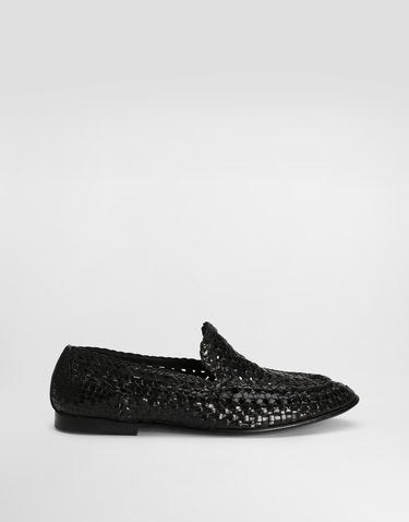 Doplnky Dolce & Gabbana Dolce & Gabbana Polished Goatskin Woven Loafers Čierna | A50481A6M7180999, 0